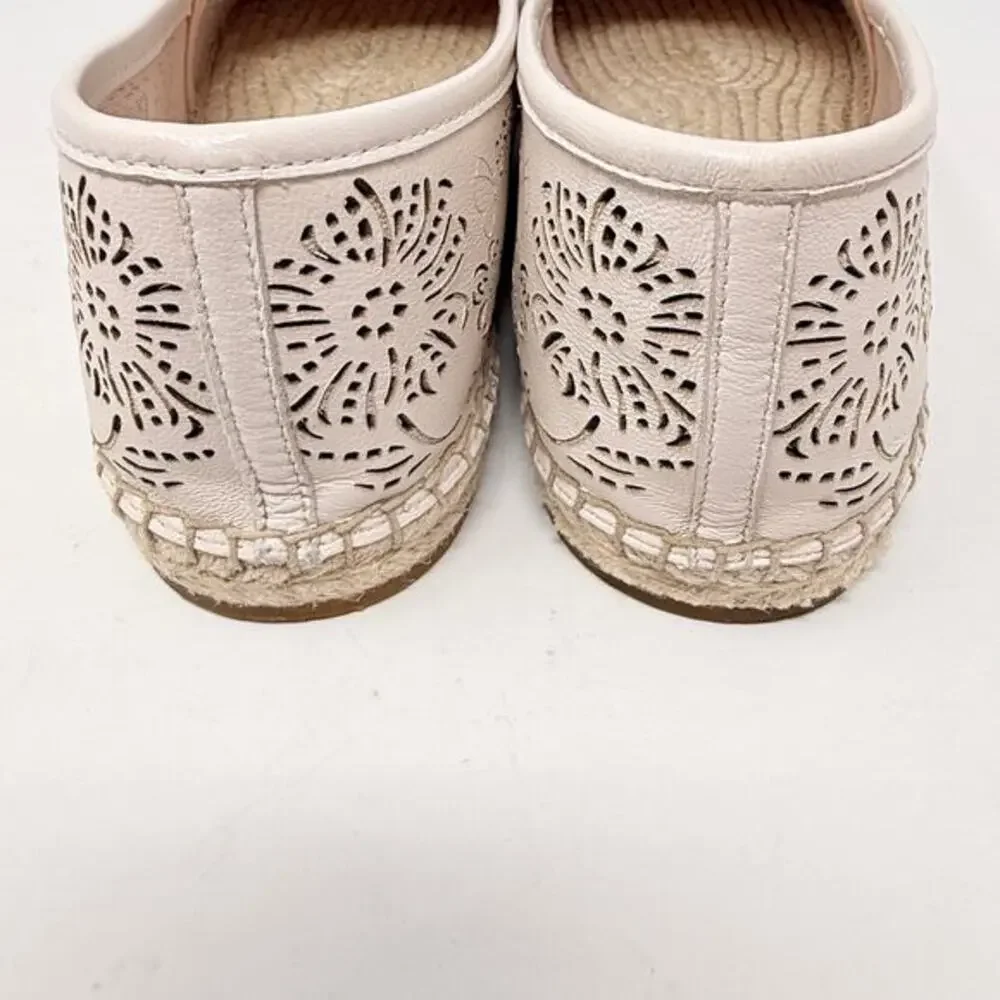 Kate‎ Spade New York Gwen Perforated Floral Espadrille Flats Ivory 10B Boho Chic